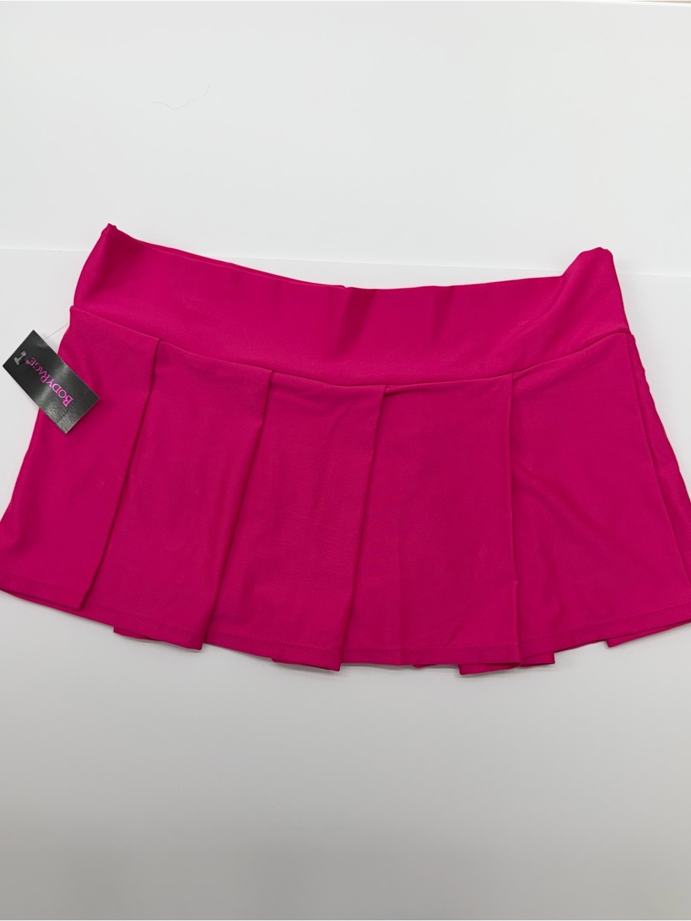 Body Rage Hot Pink Pleated Mini Skirt